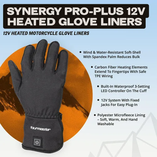 Miniatura 4 de Tourmaster Synergy Pro-Plus - Guantes de motocicleta con calefacción de 12 V