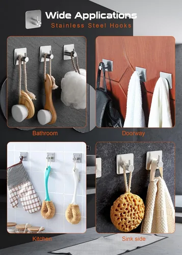 Miniatura 2 de Anfly Soporte de papel higiénico para caravana, soporte de papel higiénico adhesivo de níquel cepillado con 2 ganchos para colgar para cámper, baño