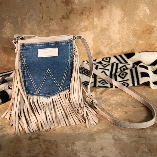 Miniatura 2 de Wrangler Denim Fringe Purse for Women Western Crossbody Bag