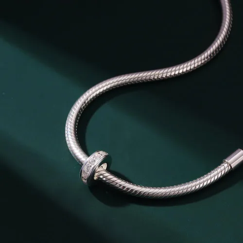 Miniatura 54 de 925 plata esterlina espaciador encanto grano con CZ transparente para pulseras Pandora Charms