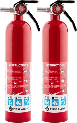 Miniatura 8 de First Alert DHOME1 Extintor de incendios estándar recargable para el hogar, clasificación UL 1-A:10-B:C, peltre