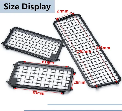 Miniatura 4 de MORLORDY Ventanas laterales de metal RC Ventanas traseras Red de malla protectora para 1/10 Escala RC Crawler Car TRX4 2021 Bronco Actualizaciones