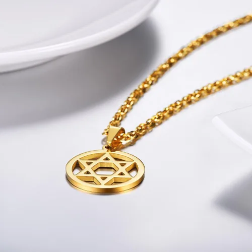 Miniatura 5 de PROSTEEL Collar con colgante y cadena de acero inoxidable de la estrella de David judía, joyería de Israel para hombres y mujeres