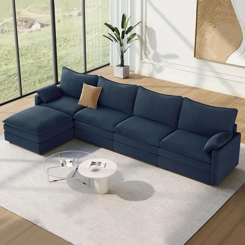 Miniatura 65 de Vesgantti 2 Piece Loveseat & 3 Seater Sofa Set, Modular Cloud Couch, Beige