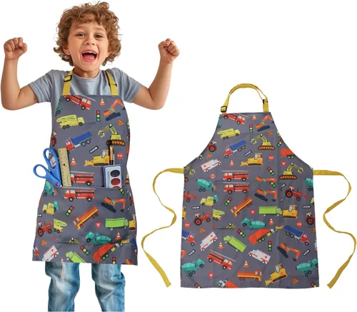 Delantal para niños - cocina, jardinería, artista, pintura, limpieza, horneado, cerámica, chef, cocina, regalo para niños, niñas Camión