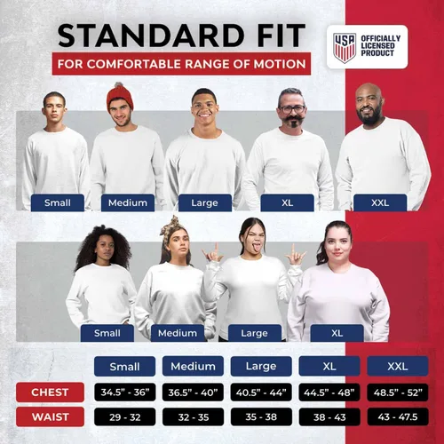 Miniatura 6 de The Victory Officially Licensed Unisex Adult USA National Soccer Team One Nation One Team Slogan Crewneck Sweatshirt