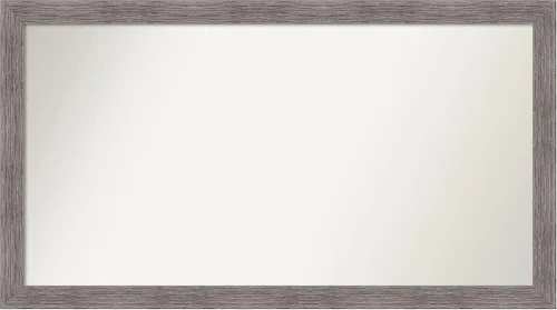 Miniatura 66 de Amanti Art Espejo de baño gris para sobre el fregadero, 31 x 48 pulgadas, espejo de tocador rectangular estrecho de color gris, marco de madera