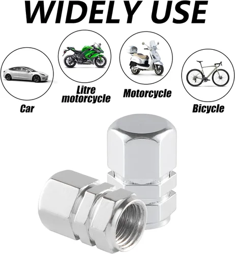 Miniatura 5 de Alpmosn Tapones de Vástago de Válvula de Neumático de Aluminio, Cubiertas de Válvula de Rueda para Auto, Cubierta de Neumático a Prueba de Polvo