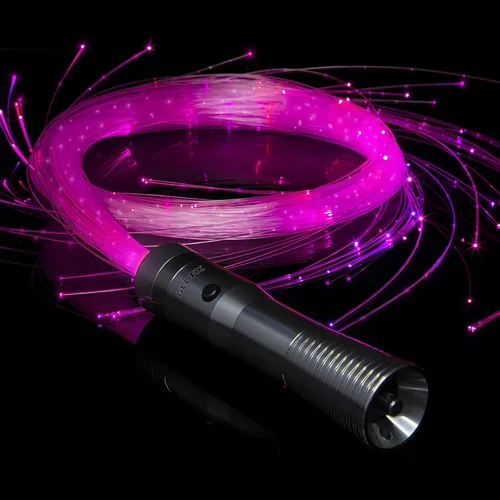 Miniatura 9 de GloFX Space Whip Remix Fibra óptica LED programable giratoria de 360° Accesorio rave para fiestas, espectáculos de luz, festivales de música