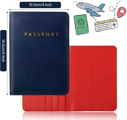 Miniatura 2 de Frienda 2 piezas de fundas de pasaporte nupcial titular cartera de viaje para pasaporte
