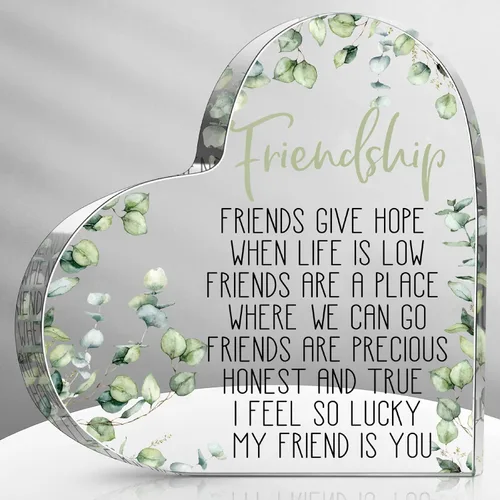 Miniatura 15 de Spiareal Regalo para Amiga Amistad Mujeres Amiga Amistad Cumpleaños Regalo de Ánimo Corazón de Acrílico Mariposa Recuerdo Pisapapeles para Casa