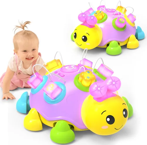 Miniatura 8 de Holaxander - Juguetes musicales de bebé con mariquita que gatea, juguete para bebé de 6-12 meses con música iluminada, juguete educativo temprano