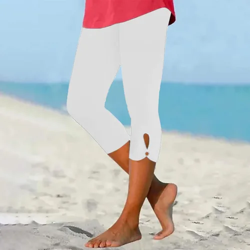Miniatura 206 de Pantalones capri para mujer, estilo casual, de verano, elásticos, de cintura alta, pantalones de yoga, ajuste atlético, pantalones deportivos