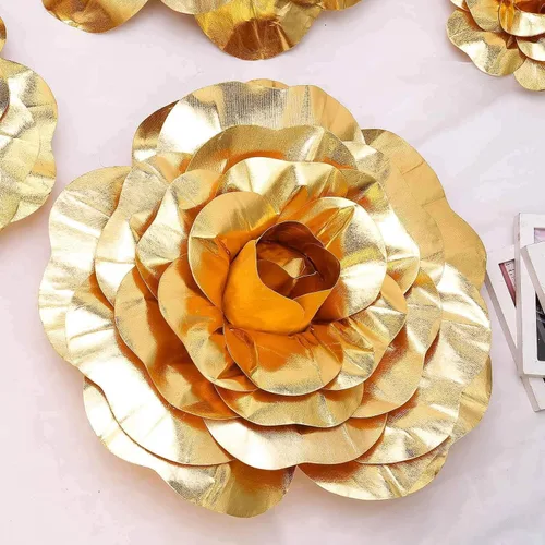 Miniatura 11 de Efavormart - Enormes rosas de espuma 3D para decoración de bodas, paquete de 2 flores artificiales blancas de 20 pulgadas, fondo de fiesta grande