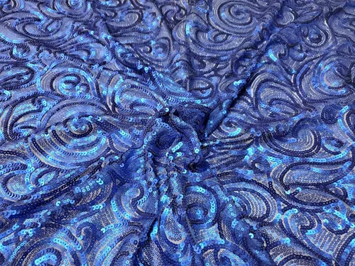 Miniatura 5 de The Spiral Sequin - Tela de lentejuelas rizadas de 3 pies y 1 yardas, sobre malla de polietileno, por el patio, tela de lentejuelas, mantel, lino