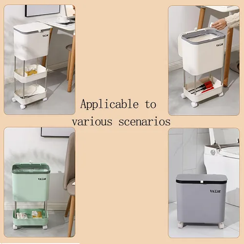 Miniatura 3 de Papelera extraíble de compost para cocina, compostador, papelera extraíble para cocina del hogar, papelera multifuncional en capas, papelera Naranja