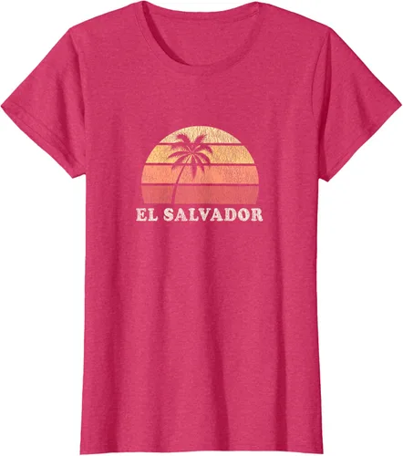 Miniatura 12 de El Salvador Vintage 70s Retro Throwback Design Camiseta, Azul