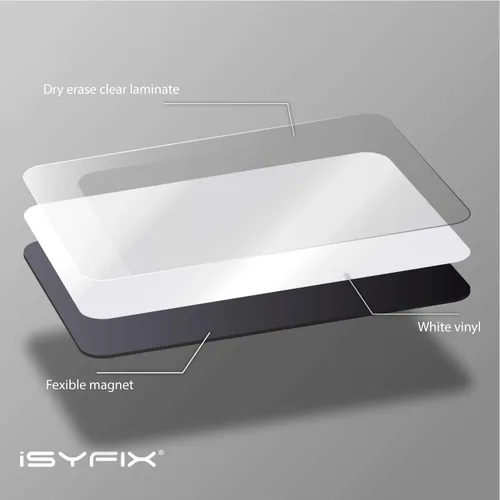 Miniatura 3 de iSYFIX Notas magnéticas de pizarra blanca de borrado en seco, 5.5 x 3.5 pulgadas, paquete de 6, rectangular, pizarra blanca magnética decorativa