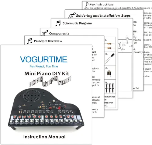 Miniatura 3 de Kit de Proyecto de Soldadura de Piano DIY, Kit de Práctica de Soldadura Electrónica, Gran Proyecto STEM y Regalo, Multifuncional