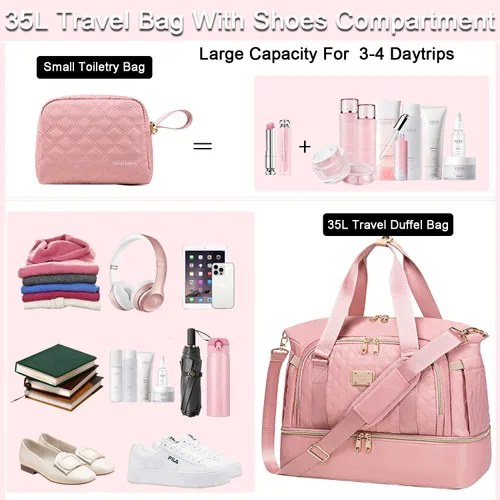 Miniatura 7 de Weitars Gym Bag For Women,Travel Duffel Bag Weekender Bag,Sport Bag With Shoes Compartment And Wet Pocket,Large Carry On Bag Overnight Hospital Bag