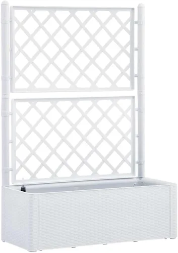 Miniatura 10 de vidaXL Cama elevada para jardín con enrejado, cama elevada para flores y plantas, maceta con orificio de drenaje, uso en exteriores e interiores