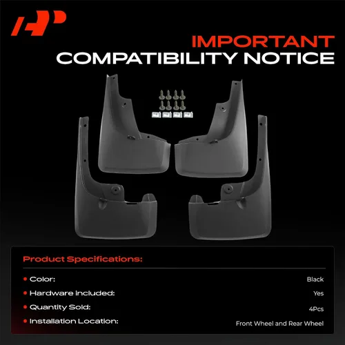 Miniatura 3 de A-Premium Juego de 4 unidades de guardabarros con kits de herramientas compatibles con Toyota 4Runner, 2010-2023, (sin guardabarros y estribo)