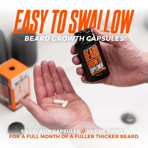 Miniatura 3 de Wild Willies Kit de crecimiento de barba todo en uno, incluye aceite de suero para aumentar la barba y suplemento para el crecimiento, cepillo