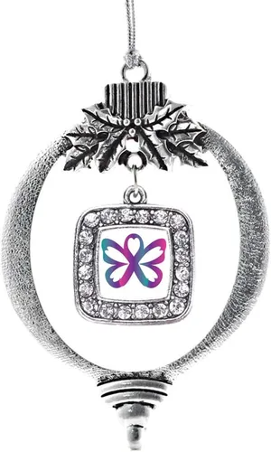 Miniatura 53 de Inspired Silver - Nana púrpura - Adorno de Navidad plateado - Adorno cuadrado para árbol de Navidad con circonita cúbica - Decoración colgante