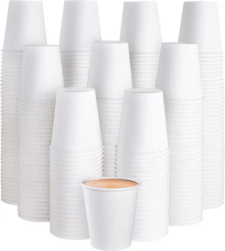 JOLLY PARTY Paquete de 300 tazas de café de papel desechables de 10 onzas, tazas de bebida caliente/fría para agua, tazas de café caliente de papel