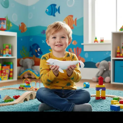 Miniatura 2 de Figura de ballena Beluga realista sólida, criatura marina del océano blanco, juguete educativo de aprendizaje para niños y niños pequeños 01 Beluga