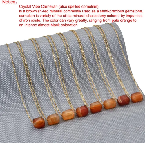 Miniatura 6 de Collar de cristal curativo de cornalina natural, collar de ansiedad terrosa y curación