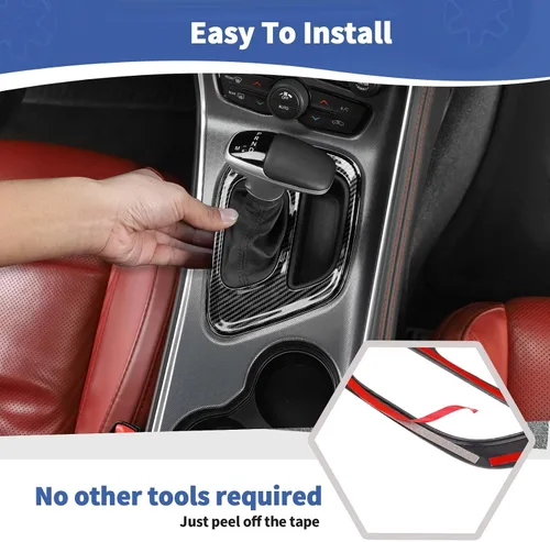 Miniatura 5 de RT-TCZ Para Challenger Panel de Cambio de Cambios de Fibra de Carbono Cubierta para Dodge Challenger 2015 up Fibra de Carbono Accesorios
