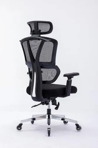 Miniatura 9 de Silla ergonómica de oficina con respaldo alto Ruedas de hoja rodante Silla de malla para ejecutivos, asistentes a la oficina, trabajo desde