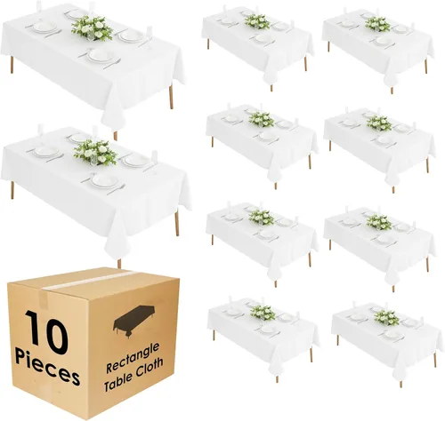 Miniatura 10 de Paquete de 5 Manteles Cuadrados 60 x 60 Pulgadas de Carbón, Mantel de Poliéster Lavable para Uso en Hogar, Fiesta, Boda o Restaurante.