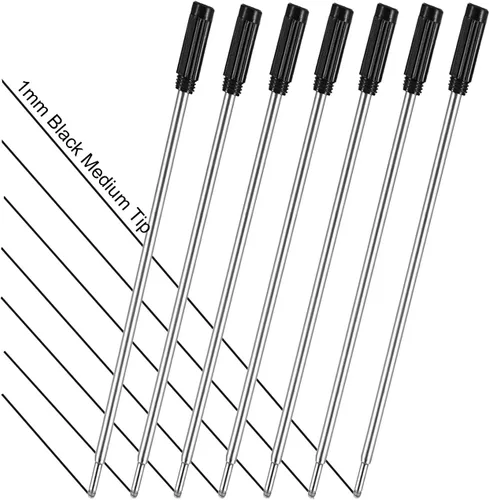 Miniatura 3 de Jovitec 24 recambios de bolígrafo reemplazables, repuesto de tinta de metal, escritura suave, 4.5 pulgadas (4.6 in) y punta media de 0.039 pulgadas
