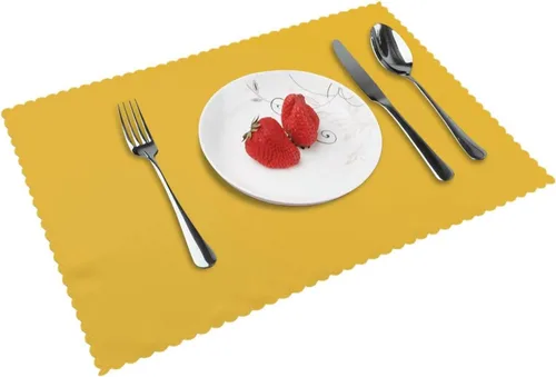 Miniatura 11 de Rectangular Placemats Set of 4, Heat Resistant Cartoon Banana Printed Kitchen Dining Table Mats