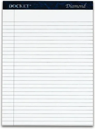 Miniatura 2 de TOPS Docket Diamond - Tableta de papelería prémium 100% reciclada, 8-1/2 x 11-3/4 pulgadas, perforada, blanca, regla legal/ancha, 50 hojas por bloc