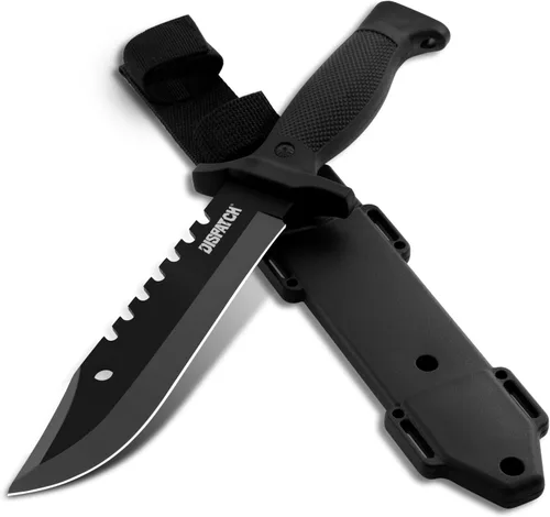 Miniatura 9 de Dispatch Cuchillo de caza de hoja fija con funda, cuchillos de supervivencia de 12 pulgadas para hombres, cuchillo táctico Bowie con mango Cuchillo