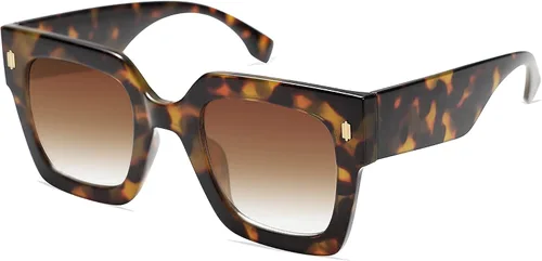 Miniatura 31 de SOJOS Gafas de sol cuadradas vintage de gran tamaño para mujer, estilo retro, de lujo, grandes, UV400 SJ2194