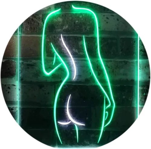 Miniatura 19 de ADVPRO Señal de neón LED de doble color con texto en inglés "Lady Back", diseño de cueva sexy para niñas, color azul y rojo, 12 x 16 pulgadas, azul