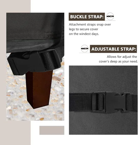 Miniatura 5 de ULTCOVER Funda de sofá modular para patio en forma de L con orientación a la izquierda, impermeable para muebles de sección exterior de 4 plazas