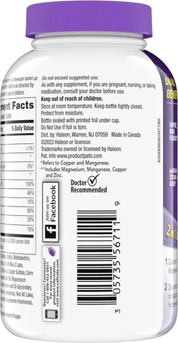 Miniatura 11 de Caltrate Chewables 600 Plus D3 Plus Minerals Suplemento de vitamina D de calcio, cereza, naranja y fruta, 90