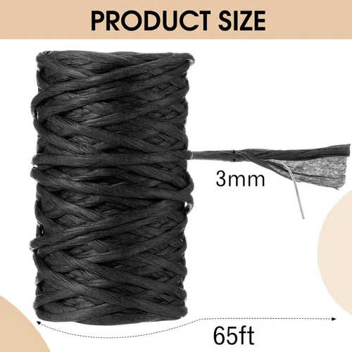Miniatura 2 de Syhood Alambre Floral de Vid de 65 Pies Alambre de Atar para Envolver Manualidades Ramos de Flores (Negro, 1 Rollo)