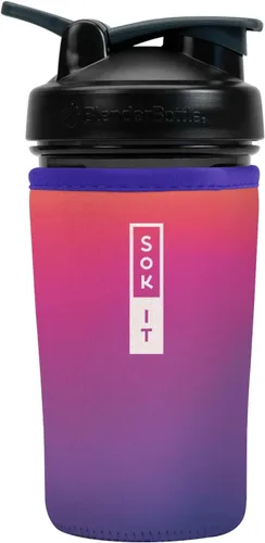 Miniatura 43 de Sok It BotlSok Botella Mezcladora de Proteínas con Funda Aislante de Neopreno (Floral Abstracto, Se Ajusta a Mezcladoras de 24oz)
