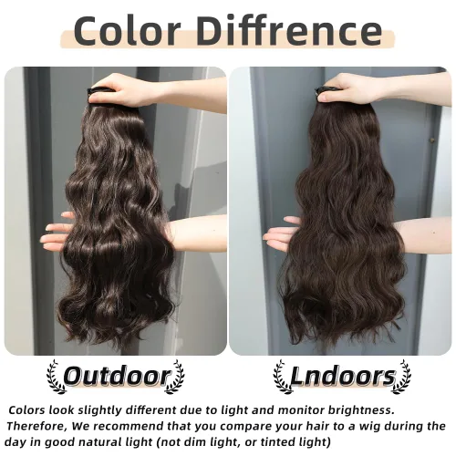 Miniatura 6 de Extensiones rubias onduladas con clip, de 18 pulgadas de largo, sintéticas, invisibles, gruesas, postizas, para mujeres, 5 piezas, rizadas, suaves