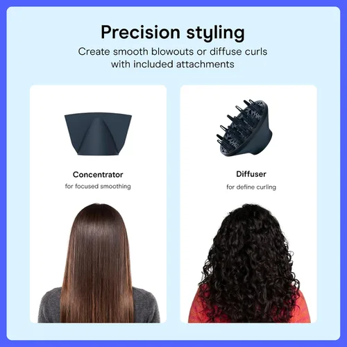 Miniatura 3 de INFINITI PRO CONAIR SmoothWrap Secador de Cabello, Secador con Accesorios Difusor y Concentrador, Tecnología Avanzada de Plasma y Cerámica para Menta