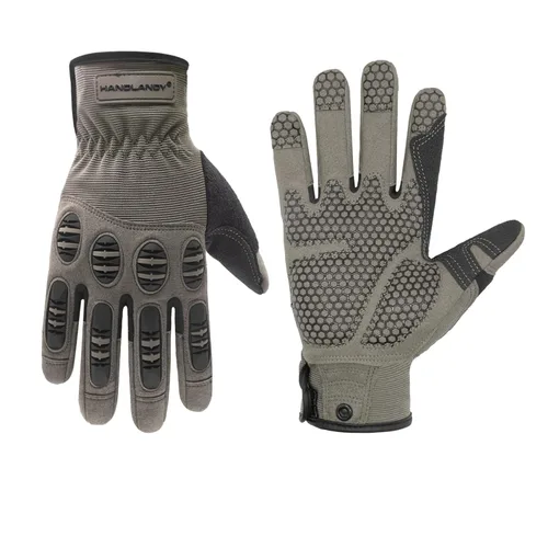 Miniatura 19 de Handlandy - Guantes de trabajo para hombre y mujer, para mecánicos, de seguridad, de uso general, aptos para pantalla táctil, guantes de trabajo
