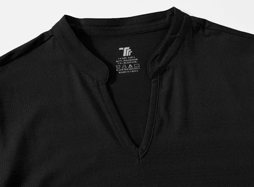 Miniatura 105 de Gopune Polo de golf con cuello en V para mujer, sin cuello, manga corta, ligera, de secado rápido, camisetas de tenis para correr
