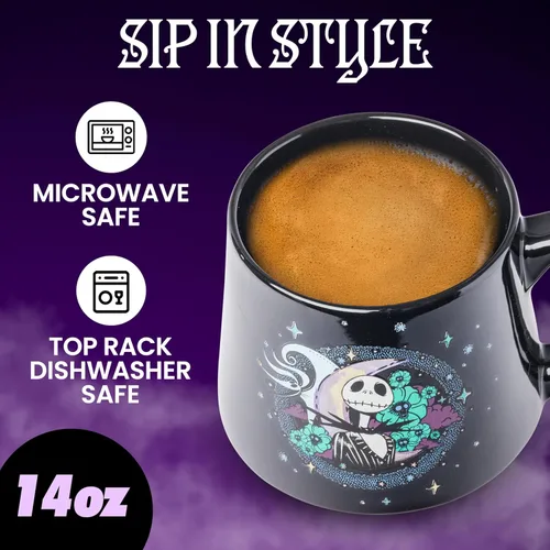 Miniatura 3 de Silver Buffalo Disney Tim Burton's Nightmare Before Christmas Jack and Zero - Taza de cerámica cónica, 14 onzas Jack and Zero (14 onzas)