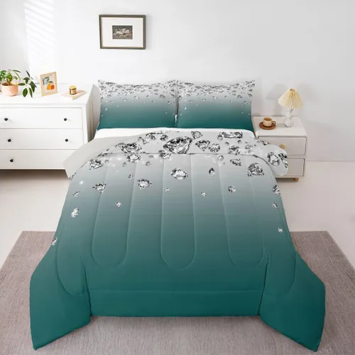 Miniatura 11 de Erosebridal Juego de edredón de color degradado morado, juego de ropa de cama de tamaño individual, moderno, abstracto, para adultos, mujeres